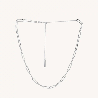 明星同款叛逆链条方框Y字链女2024新款气质百搭设计感项链锁骨链