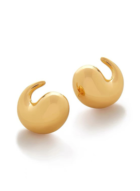 金色逗号耳环女2025新款小众设计高级感轻奢豆豆耳钉925银针耳饰