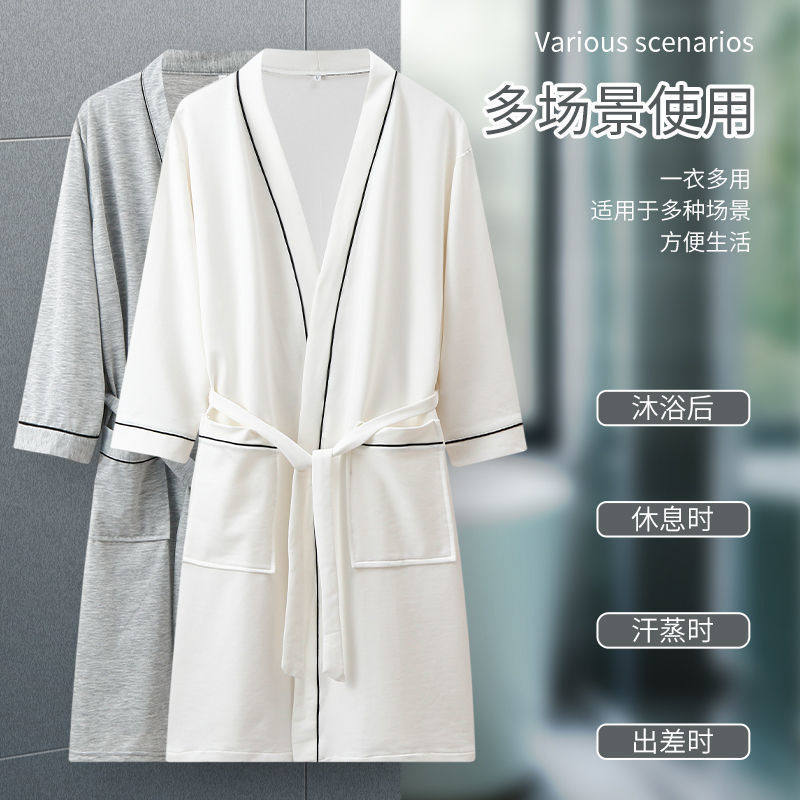 短袖100%纯棉睡袍情侣