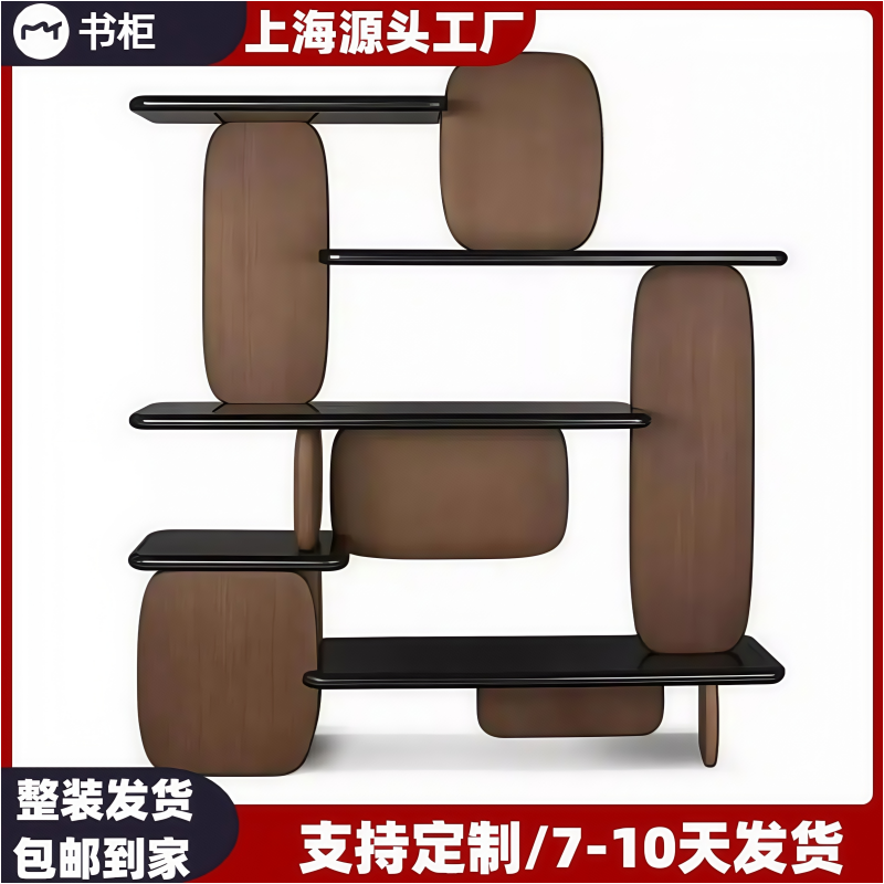 北欧烤漆书架置物架简约写字台