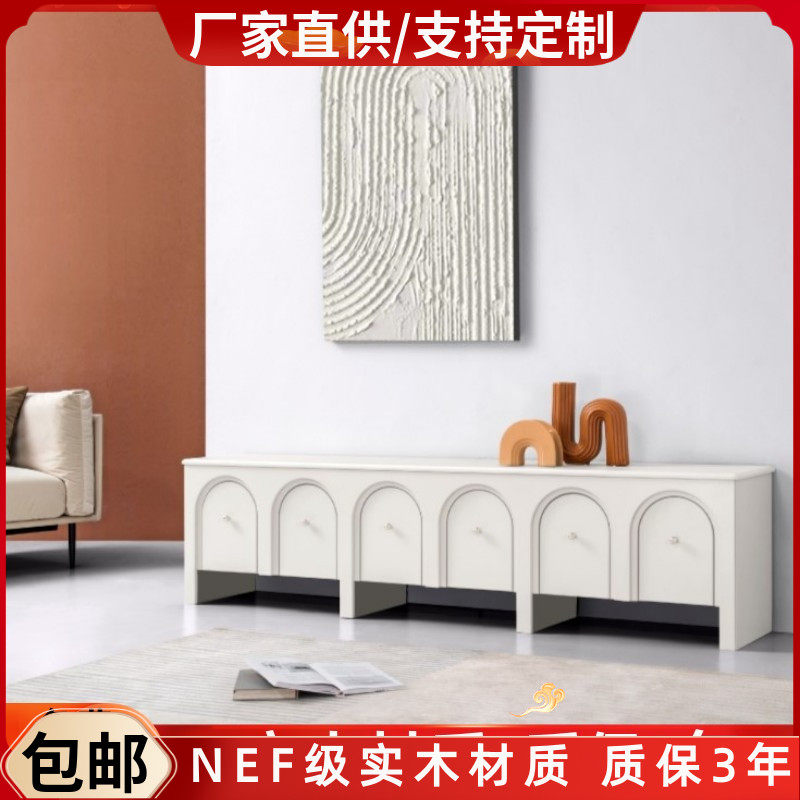 北欧烤漆实木电视柜网红艺术客厅视听柜现代简约地柜储物柜整装