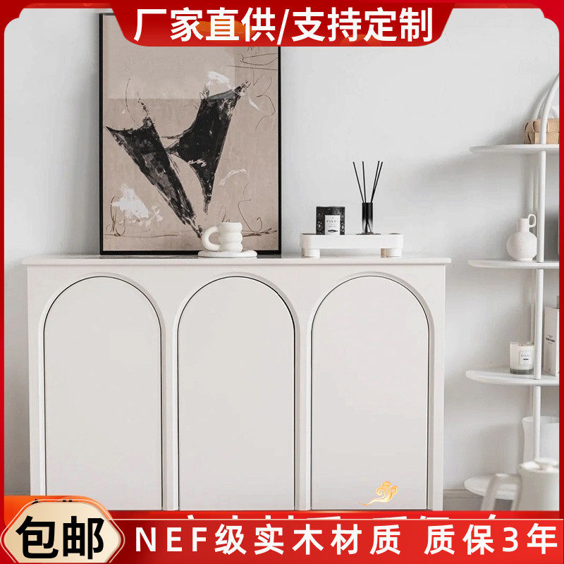北欧烤漆餐边柜实木拱门入户玄关鞋柜现代简约门厅柜储物柜定制