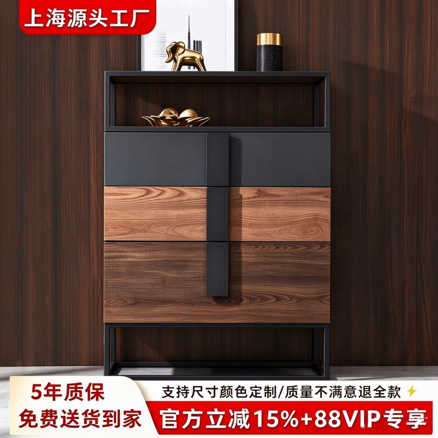 钢琴烤漆三斗柜现代简约卧室储物柜个性时尚抽屉收纳柜网红边柜