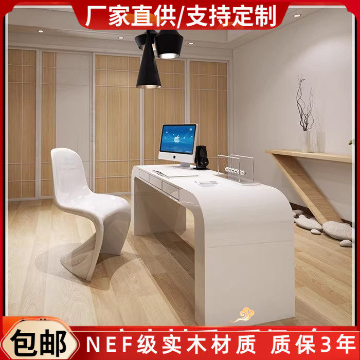 弧形书桌钢琴烤漆电脑桌家用书桌现代简约办公桌个性老板桌经理桌