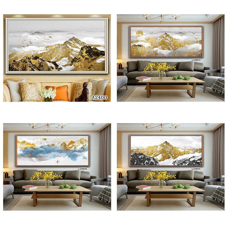 现代简约金山客厅办公室酒店客房沙发室内挂画走廊墙画喷绘壁画