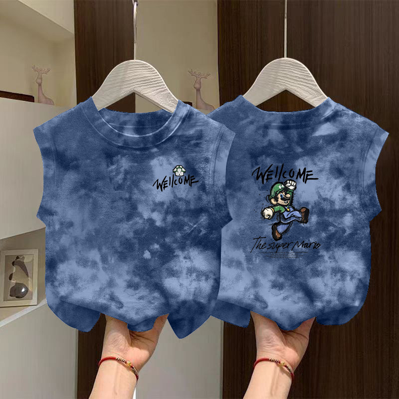 新款儿童宽松无袖上衣韩系洋气休闲背心男童纯棉卡通T恤2025夏季,童装/婴儿装/亲子装,连衣裙,淘宝优惠券,粉丝福利购,淘宝优惠卷