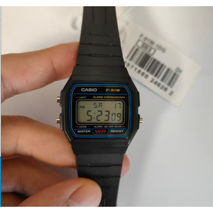 Casio 卡西欧YOUTH小方块经典复古树脂表带防水石英男表F91W-1