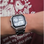 卡西欧 1200WHD Casio不锈钢表带休闲复古小银块男款 防水手表AE