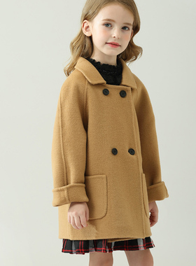 童装纸样D817秋冬中长款羊绒双面呢大衣外套服装裁衣图纸裁剪纸板