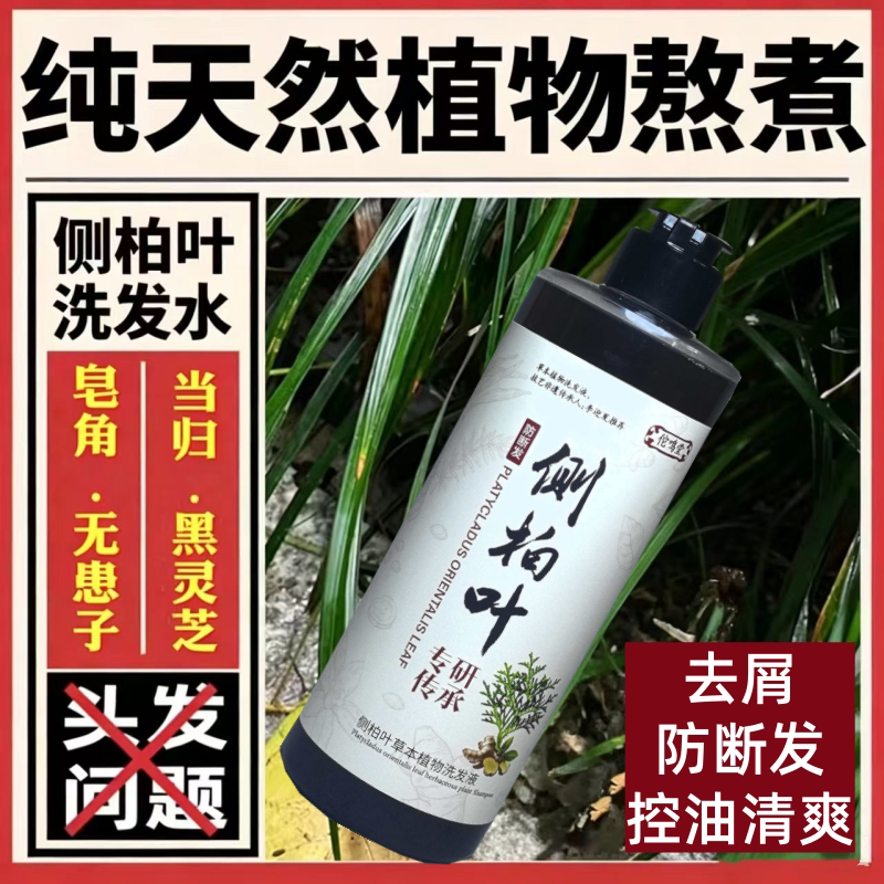 纯天然生姜侧柏叶皂角洗发水植物搭生姜无患子何首乌植物草本养发