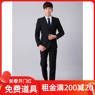 兄弟团伴郎服结婚礼服学生面试正装 出租新郎西服租赁西装 男套装