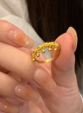 小红书同款戒指小圆珠流苏小众戒食指戒指环