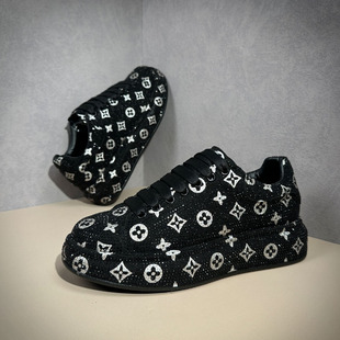 KTV夜店小伙理发师鞋 轻奢印花老爹鞋 痞帅满钻炸街板鞋 ins网红男鞋