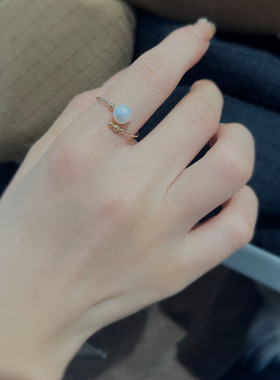 天然淡水巴洛克珍珠戒指精美文艺设计送礼选开口可调节可水洗