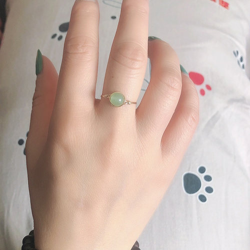 天然原石东陵玉戒指戒指女士
