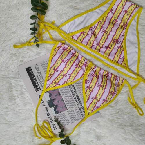 比基尼套装蝴蝶结三角式沙滩泳衣