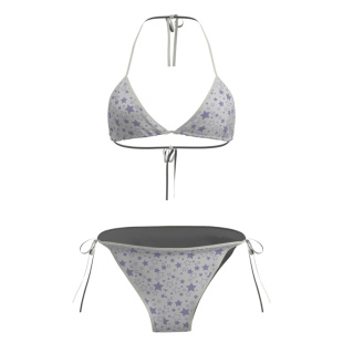 女士性感家居内衣星星印花分体绑带比基尼套装 女千禧y2k海边泳衣