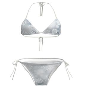 欧美风性感比基尼女温泉度假分体泳衣小胸聚拢三点式 bikini泡温泉