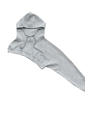 休闲连帽卫衣女短款宽松显瘦舒适黑色卫衣外套早秋小众不撞款上衣