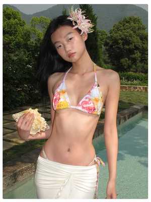 热卖民族风印花绑带现货比基尼