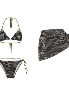 2025新款性感比基尼泳衣小胸聚拢显大分体泳装泳装内衣套装三件套