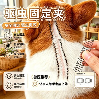 猫狗通用驱虫发夹防乱舔