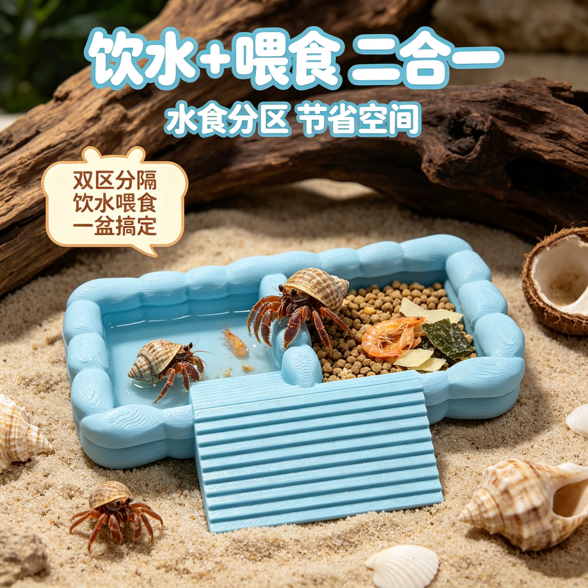 寄居蟹小型防溺水斜坡浴盆
