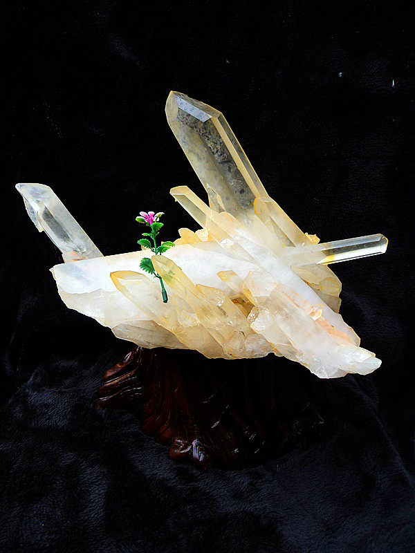 中国水晶矿石天然白水晶簇 白水晶柱 摆件总高320*净高200mm6.3kg