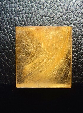 水晶矿石天然钛晶金发晶顺发无事牌吊坠挂件 28×26×11mm 15.8g