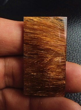 中国水晶矿石天然钛晶金发晶顺发无事牌吊坠挂件 42×22mm 9.5g