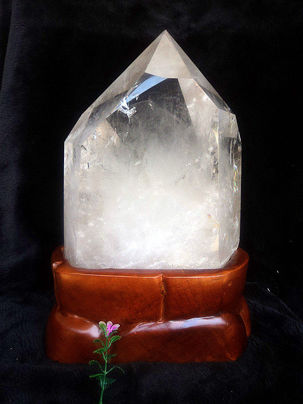 中国水晶矿石天然白水晶柱 摆件总高325&times;180&times;120mm