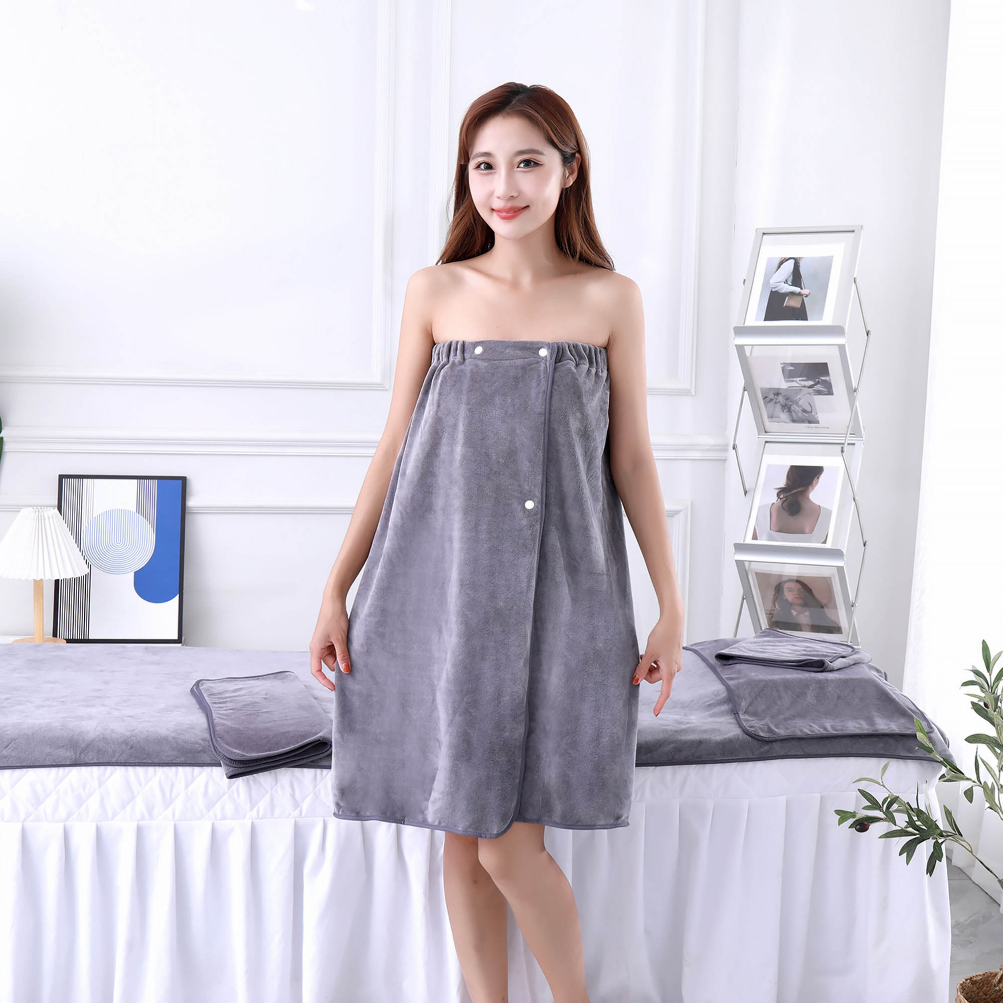 加厚抹胸浴裙浴衣女美容院浴裙定制logo加大柔软吸水可穿式大浴巾,居家布艺,浴裙/浴袍/浴衣,淘宝优惠券,粉丝福利购,淘宝优惠卷