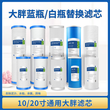 家用大胖大蓝瓶GAC白瓶PP棉RFC活性炭复合无盐阻垢不锈钢滤网滤芯