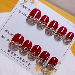 高端ins穿戴式假指甲贴片美甲贴成品甲片可拆卸中长款自然无痕甲
