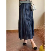 口碑系列 轻薄舒适松紧腰顺直垂感减龄百搭褶皱半裙 CHAO级推荐