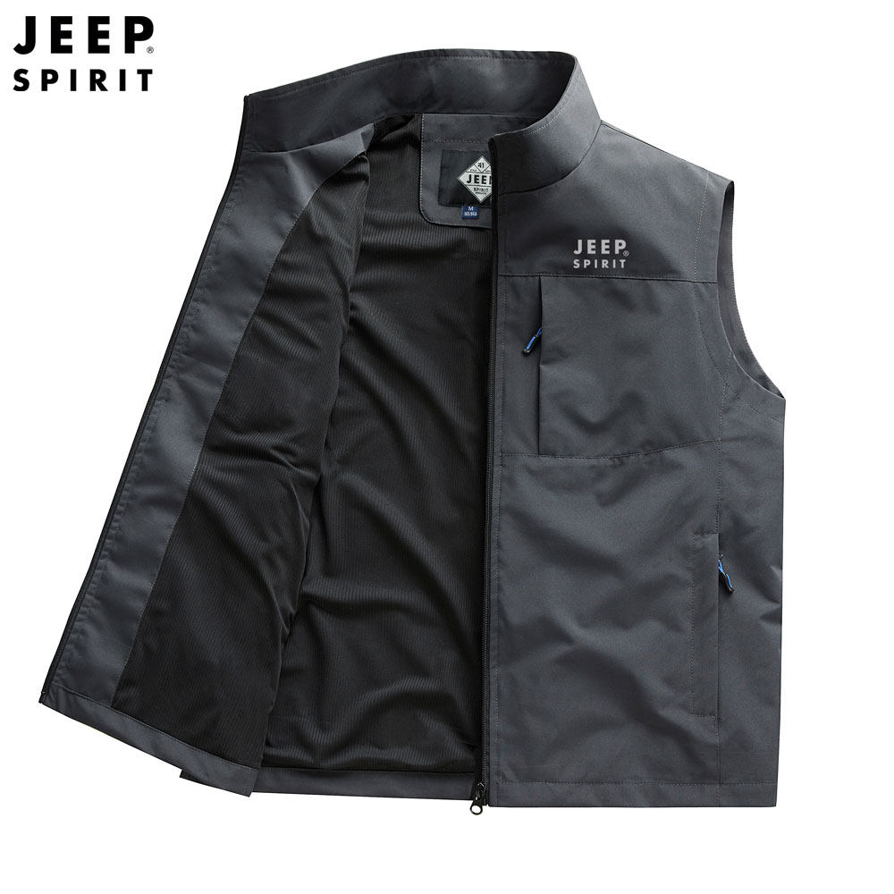 JEEP SPIRIT马甲男士秋季大码宽松运动坎肩背心户外钓鱼无袖外套,男装,常规马甲,淘宝优惠券,粉丝福利购,淘宝优惠卷