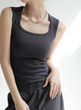 白色纯棉小背心西装内搭打底无袖吊带女士春夏秋外穿辣妹大码上衣