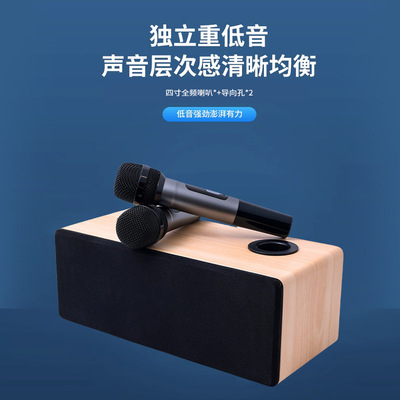 多功能大功率家庭K歌神器一体机卡拉ok蓝牙音箱双无线充电麦克风