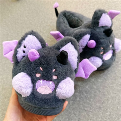 冬季嘟嘟喵棉拖鞋男女生创意猫咪毛绒保暖和包跟情侣家居室内棉鞋