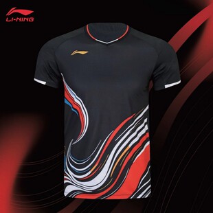 李宁羽毛球服26新款国青队大赛服男女款速干透气比赛短袖AAYW044