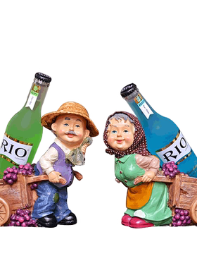 创意厨师树脂红酒架厨房橱窗摆设