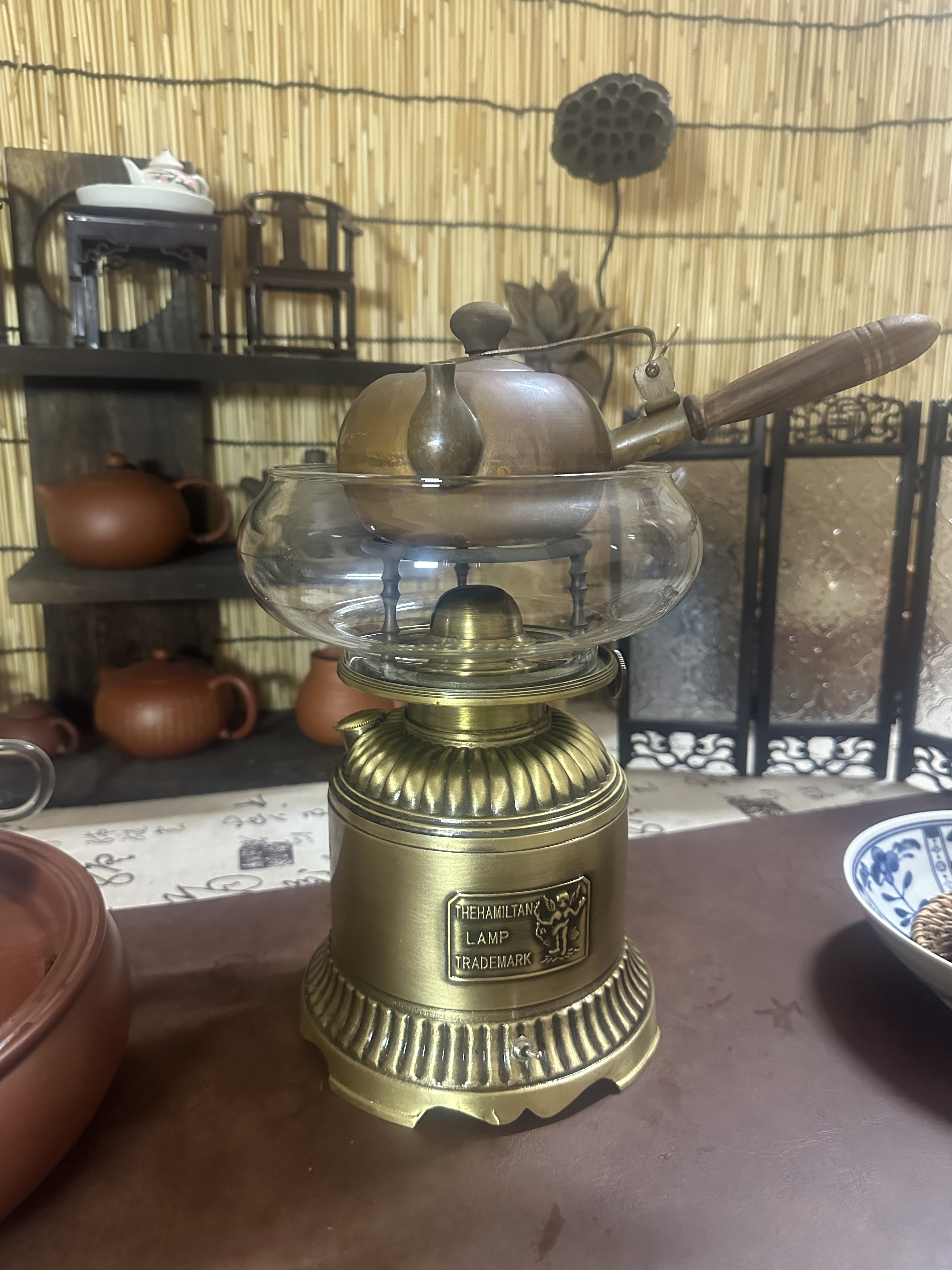 日本回流茶灯空气灯煤油灯酥油灯铜灯温茶炉茶灯