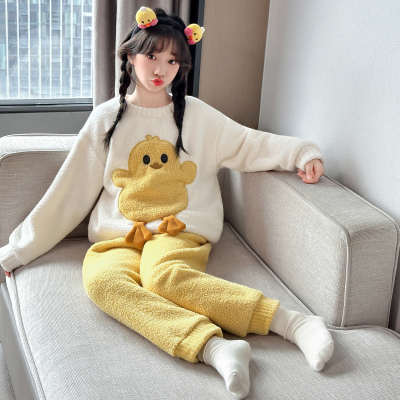 女童睡衣套装卡通洋气儿童女大童