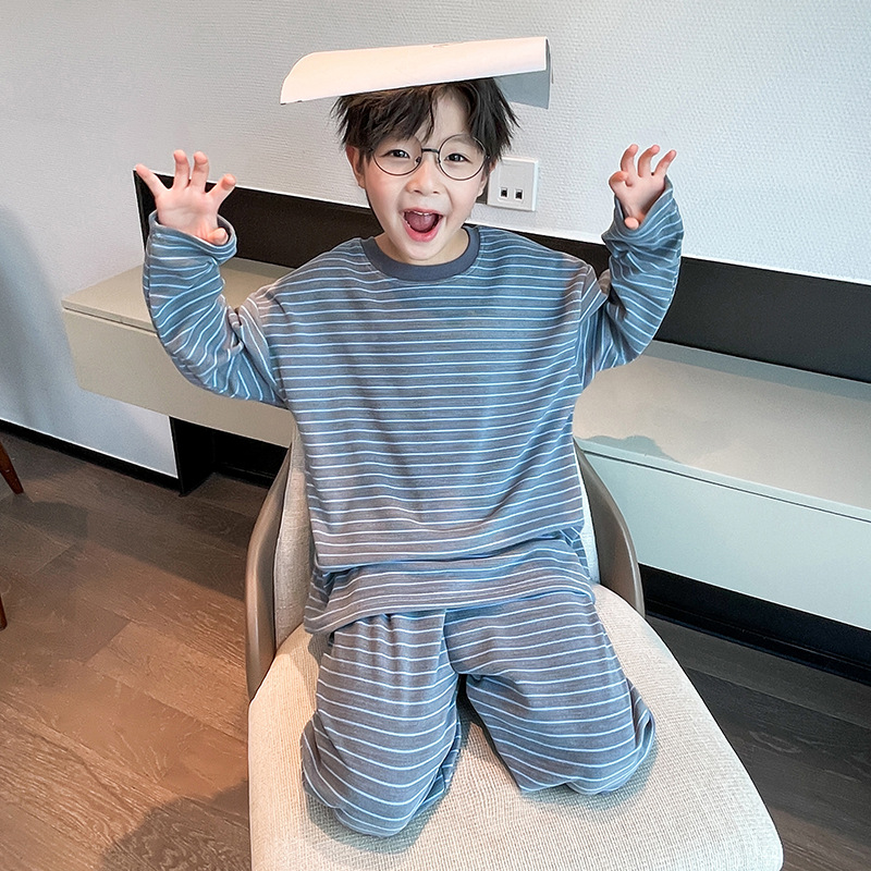 休闲秋冬加绒睡衣加厚保暖