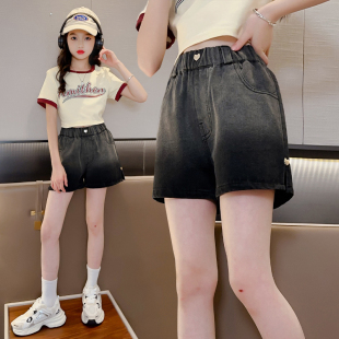 女童牛仔短裤夏季新款时尚薄款百搭外穿夏装中大童儿童洋气热裤潮