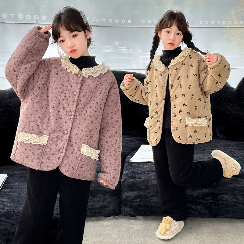 三层夹棉家居服公主洋气冬季外穿
