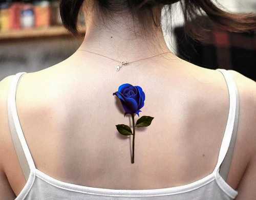 Трехмерные синие водостойкие тату наклейки с розой в составе, сексуальная наклейка подходит для мужчин и женщин, 3D, долговременный эффект