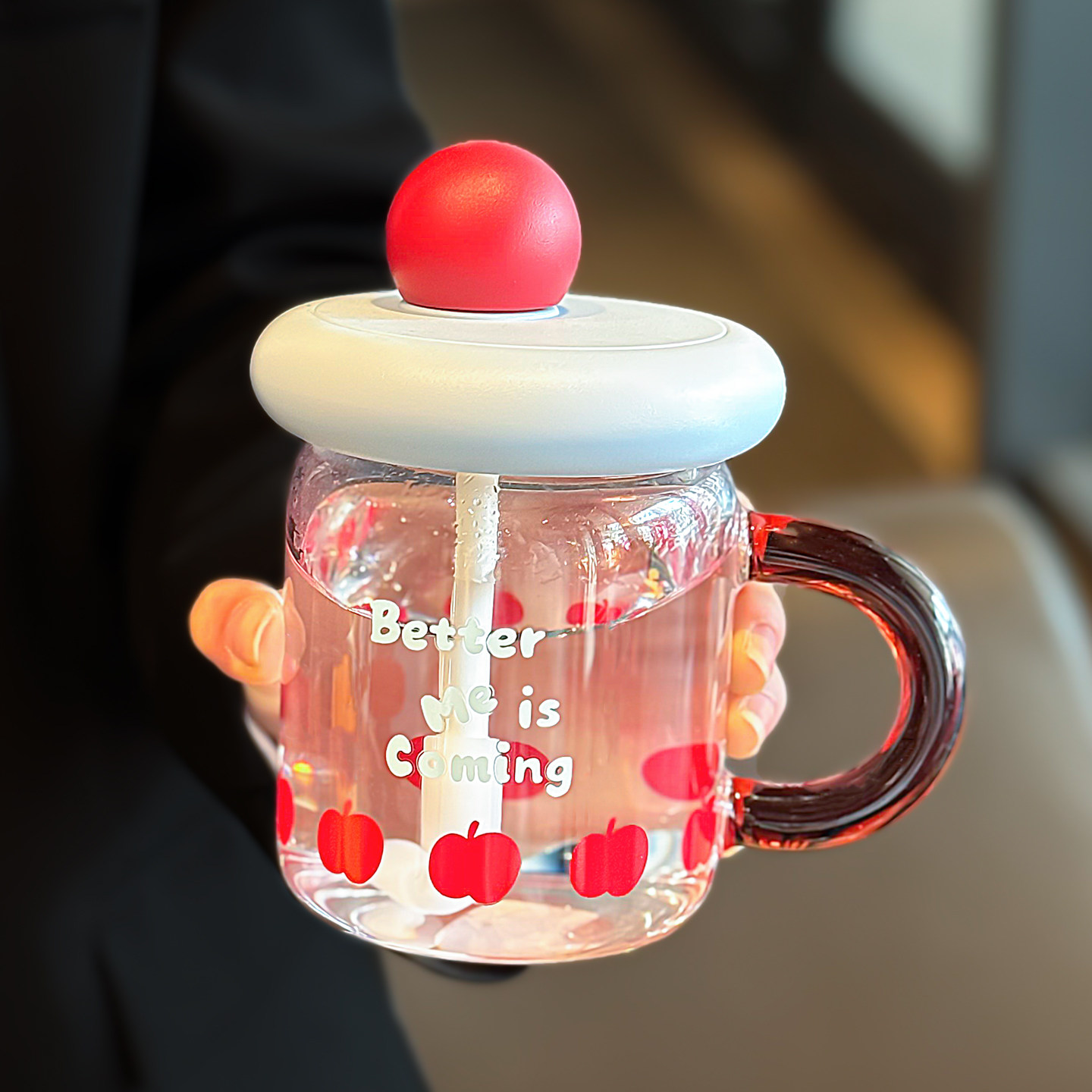 玻璃杯女高颜值带把手ins风女士专用泡茶杯防烫耐热防爆耐吸管杯,餐饮具,玻璃杯,淘宝优惠券,粉丝福利购,淘宝优惠卷