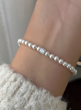锆石施家水晶珍珠手链