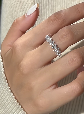 满天星施家珍珠戒指轻奢气质